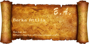 Berka Attila névjegykártya